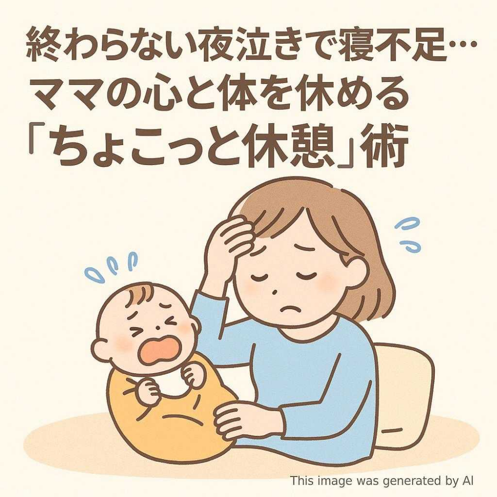 終わらない夜泣きで寝不足…。ママの心と体を休める「ちょこっと休憩」術