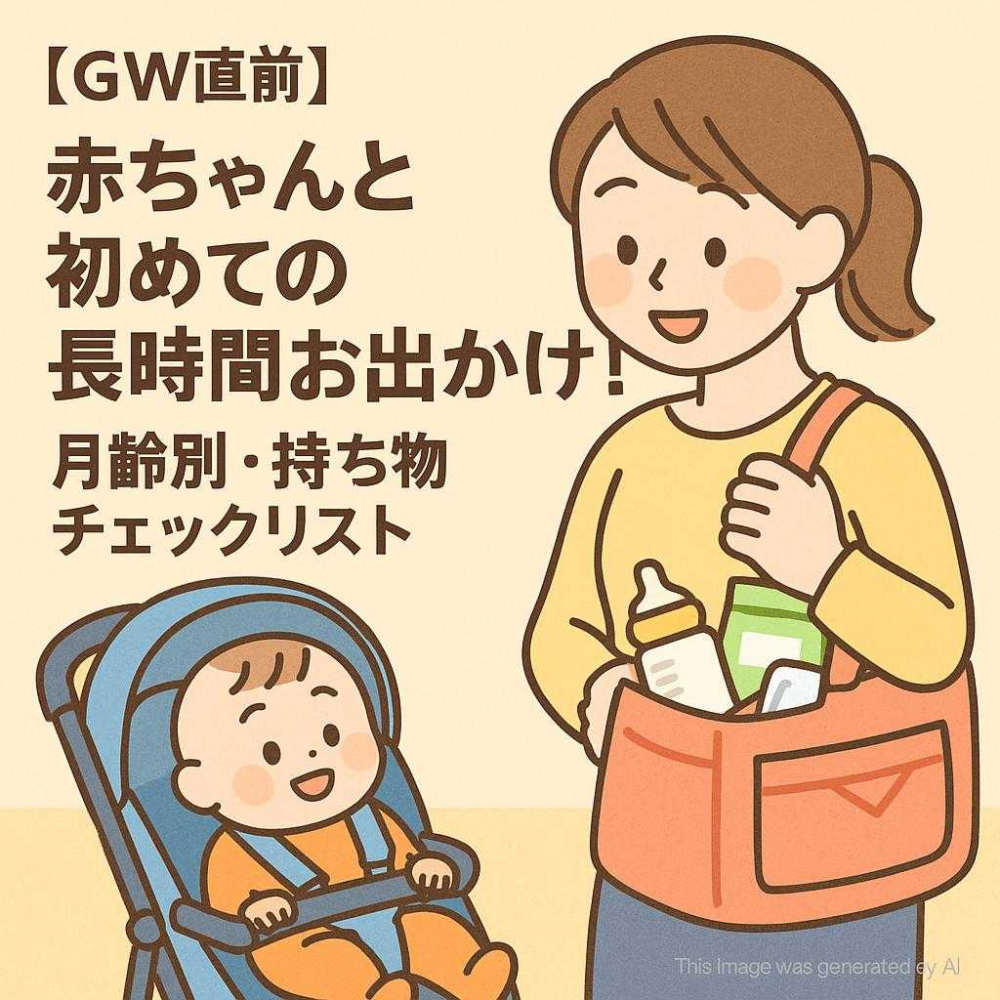【GW直前】赤ちゃんと初めての長時間お出かけ！月齢別・持ち物チェックリスト