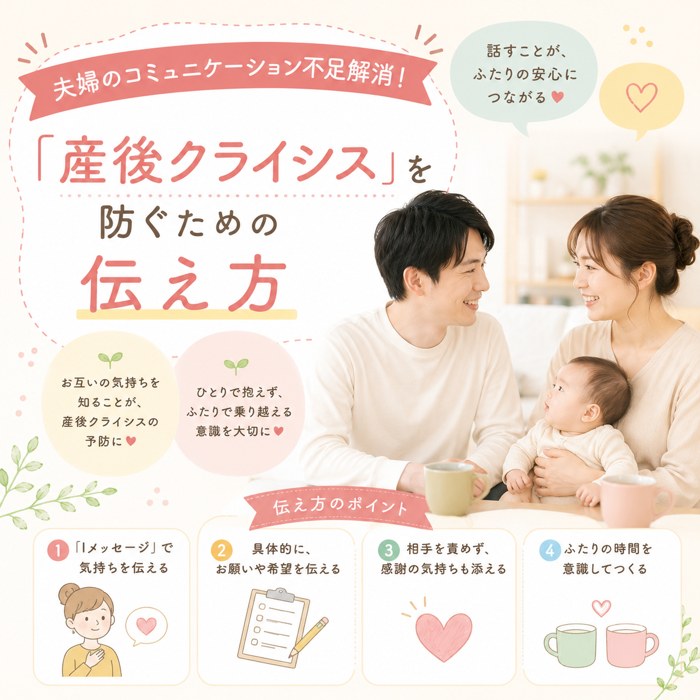 夫婦のコミュニケーション不足解消！「産後クライシス」を防ぐための伝え方
