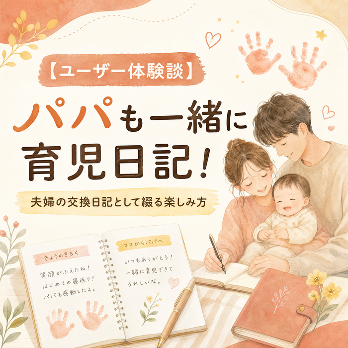 【ユーザー体験談】パパも一緒に育児日記！BABY365を夫婦の交換日記として綴る楽しみ方