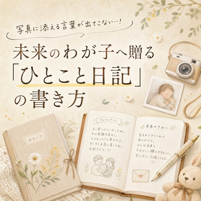 写真に添える言葉が出てこない…！未来のわが子へ贈る「ひとこと日記」の書き方