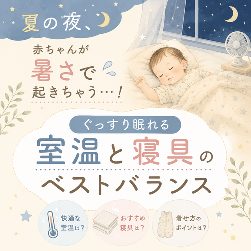 夏の夜、赤ちゃんが暑さで起きちゃう…！ぐっすり眠れる室温と寝具のベストバランス