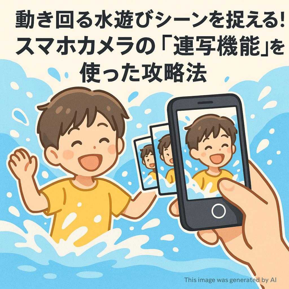 動き回る水遊びシーンを捉える！スマホカメラの「連写機能」を使った攻略法