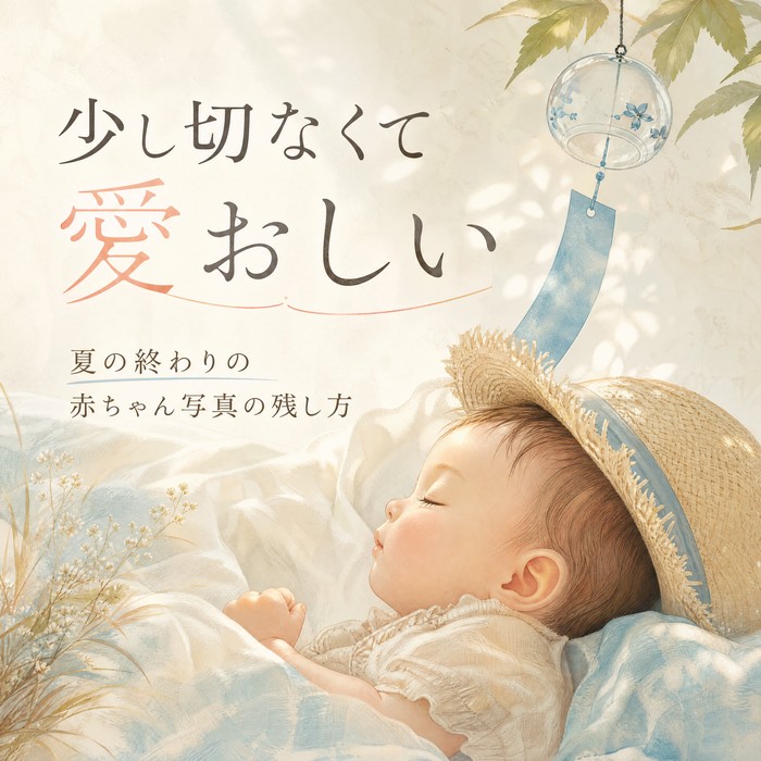夏の終わりを感じさせる。「少し切なくて愛おしい」赤ちゃん写真の残し方