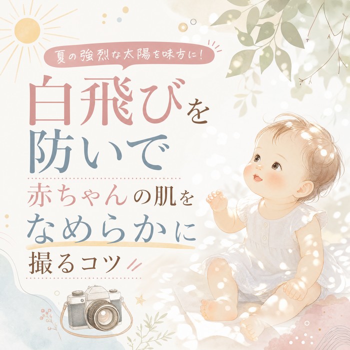 夏の強烈な太陽を味方に！白飛びを防いで赤ちゃんの肌をなめらかに撮るコツ