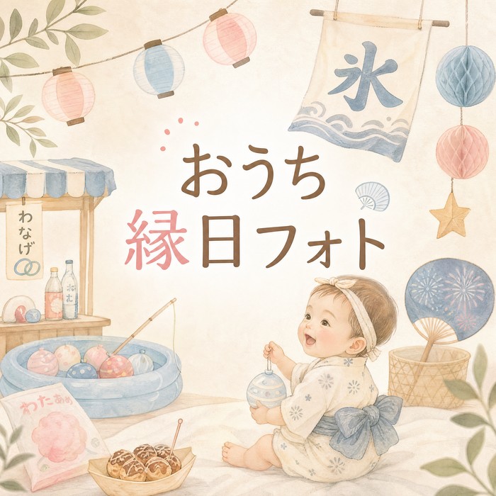 涼しくて楽しい♪おうち縁日風の飾り付けで撮る夏祭りフォト
