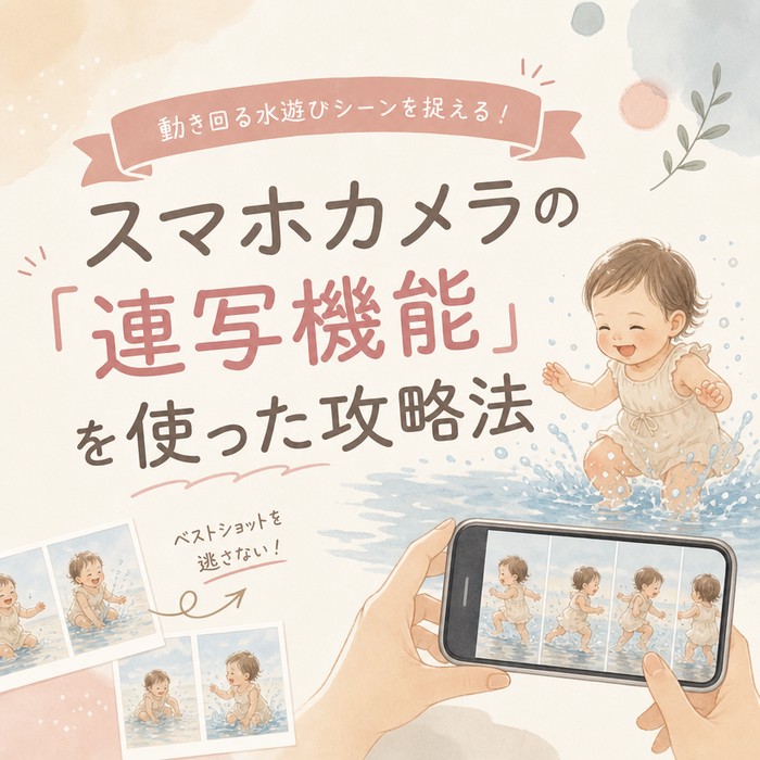動き回る水遊びシーンを捉える！スマホカメラの「連写機能」を使った攻略法